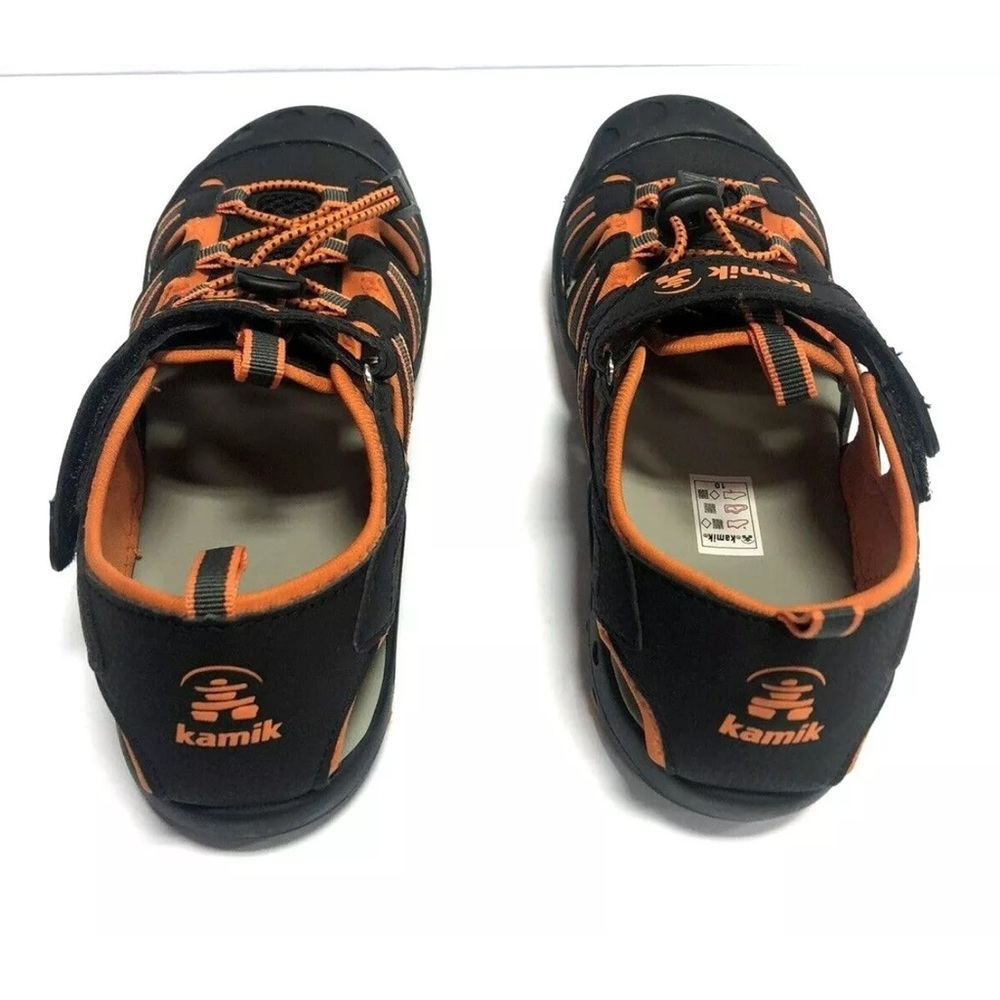 Kamik Big Kids’ Crab, Black/Orange Fisherman Sandals, Boys’ Size 6 M. - Picture 5 of 7